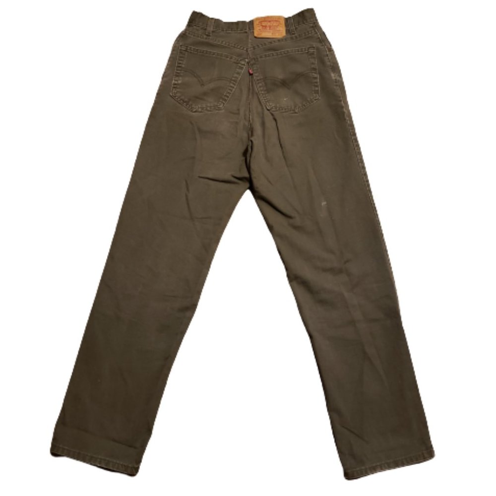 Levi's 550 Green Jeans Denim Re-Sewn Check Measurement Women's 34 x 34 Pre-owned